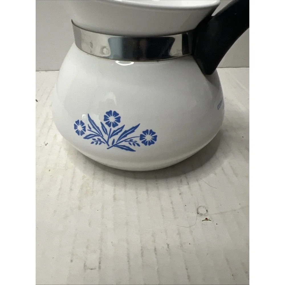 Vintage Corning Ware Blue Cornflower Coffee Tea Pot Kettle 3 cup NO LID